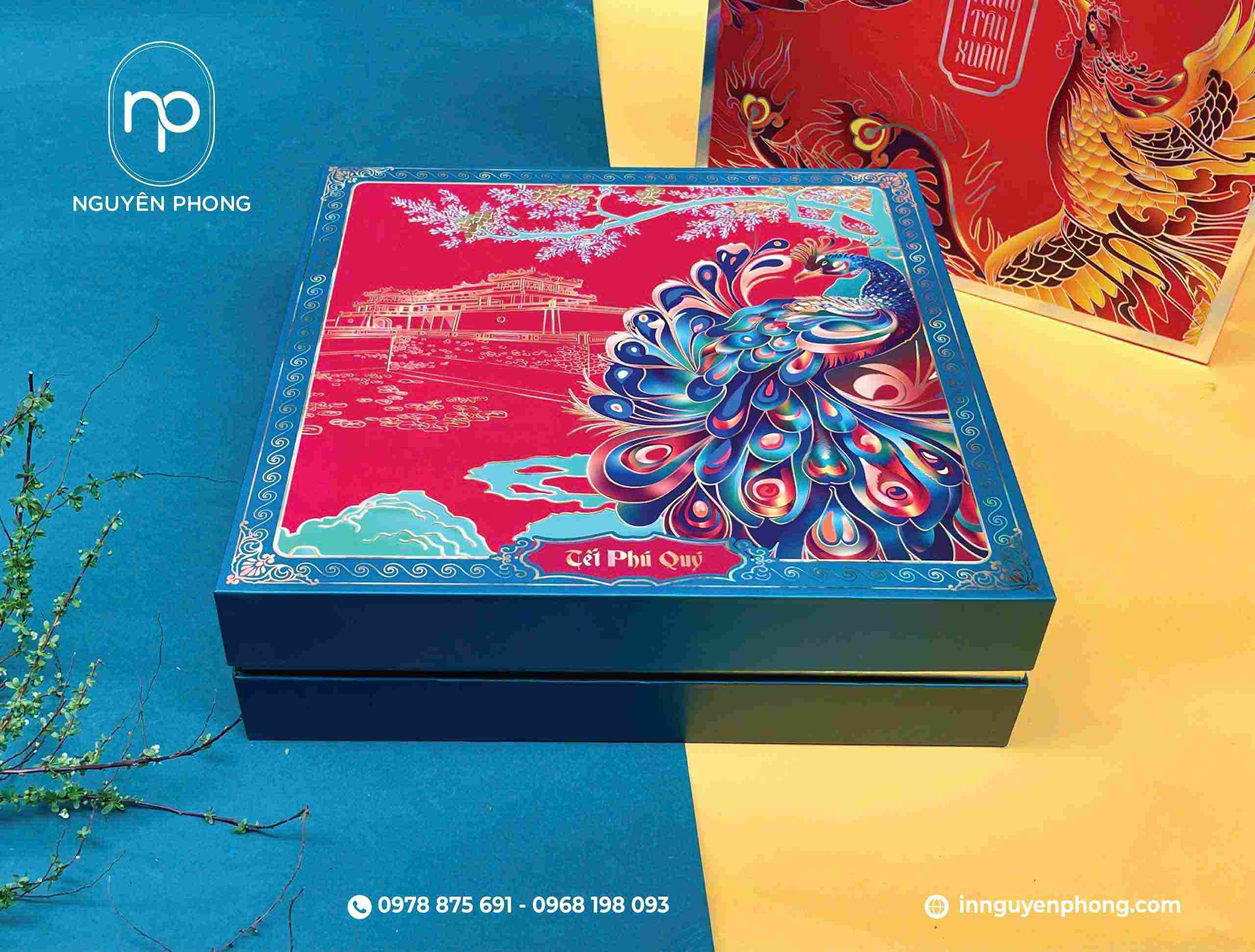  Mẫu hộp Tết phú quý xanh dương